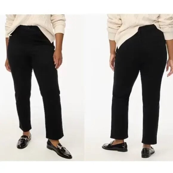 J. Crew Factory Jeans‎ Womens Sz 33 Essential Straight Leg All-Day Stretch Black - Picture 1 of 8